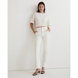 MADEWELL White/canvas '90s Straight Jean: Two-Tone Workwear Edition NWT Size 33